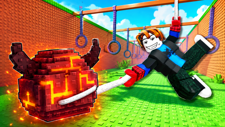 Official Swing For Eggs artwork showing a player web-swinging away with a red horned egg
