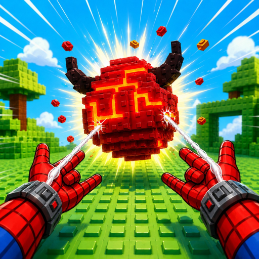 Official Swing For Eggs game icon with a red horned egg being pulled by two webs